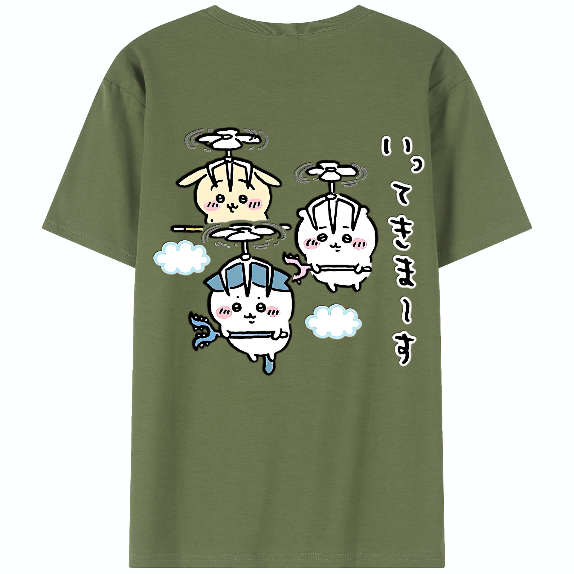 （画像用） ちいかわ ちいかわ Chii-kawa chiikawa 綿100％半袖Tシャツ（背面プリント）